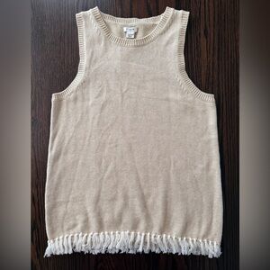 NWT JCrew Sleeveless Fringe Knit Top - Womens Small